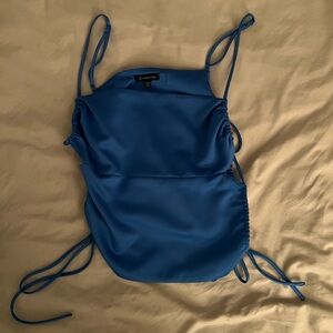 Dynamite Satin-y Summer Top Electric Blue XS